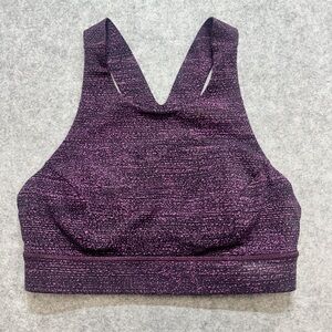 lululemon Energy Bra High Neck *Long Line - Purple/Black Pattern